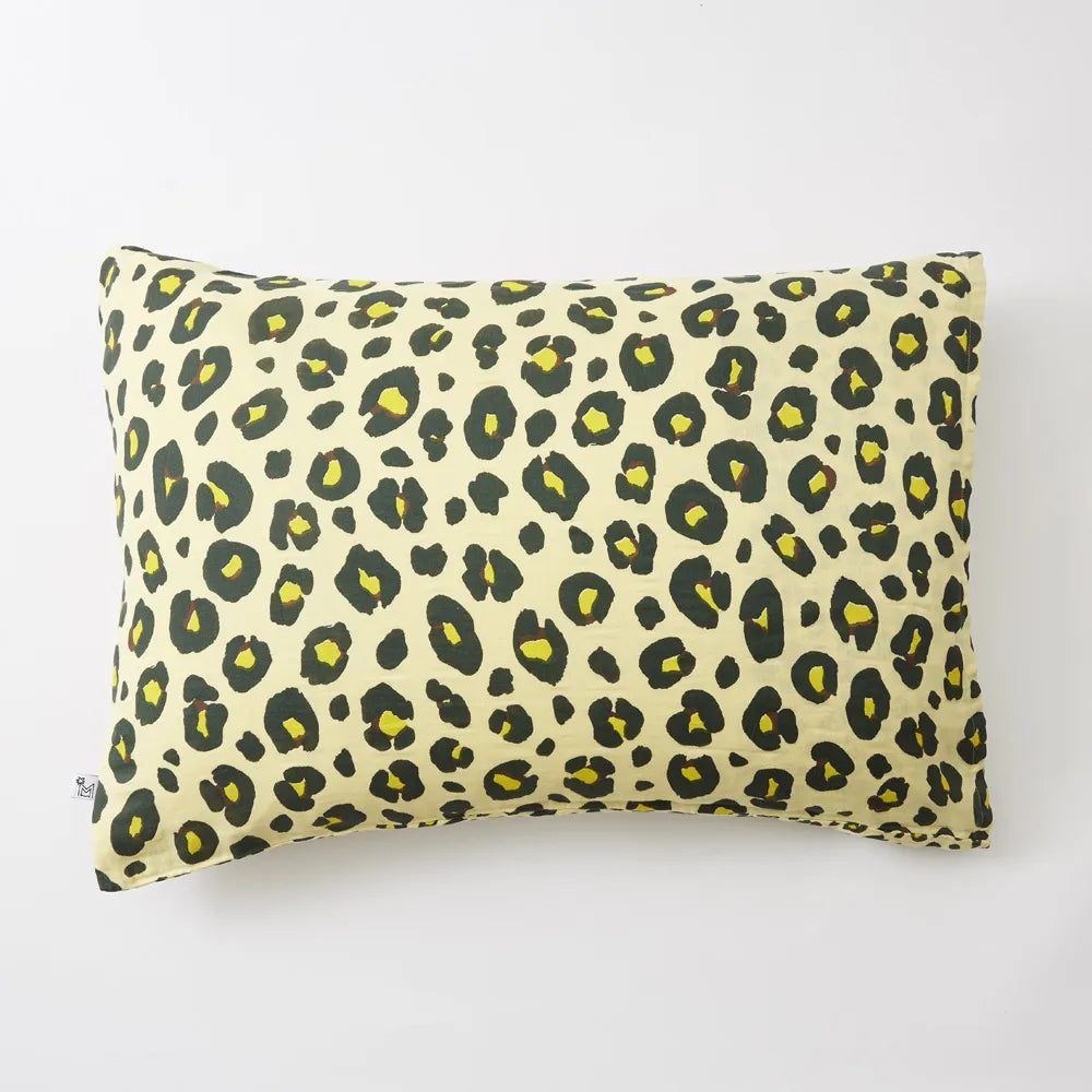 Taie d'oreiller 50 x 70 cm Gaze de coton imprimée MONTAUK Jaune