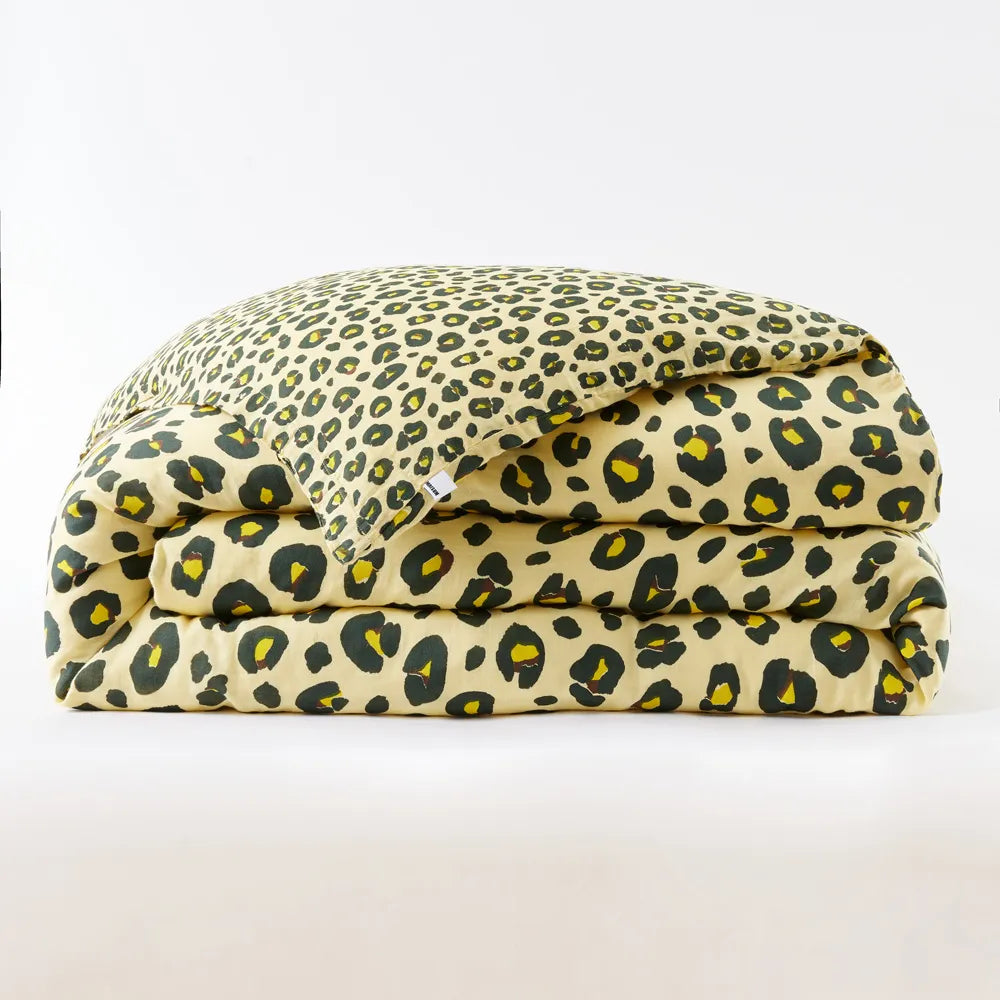 Housse de couette 260 x 240 cm Gaze de coton imprimée MONTAUK Jaune