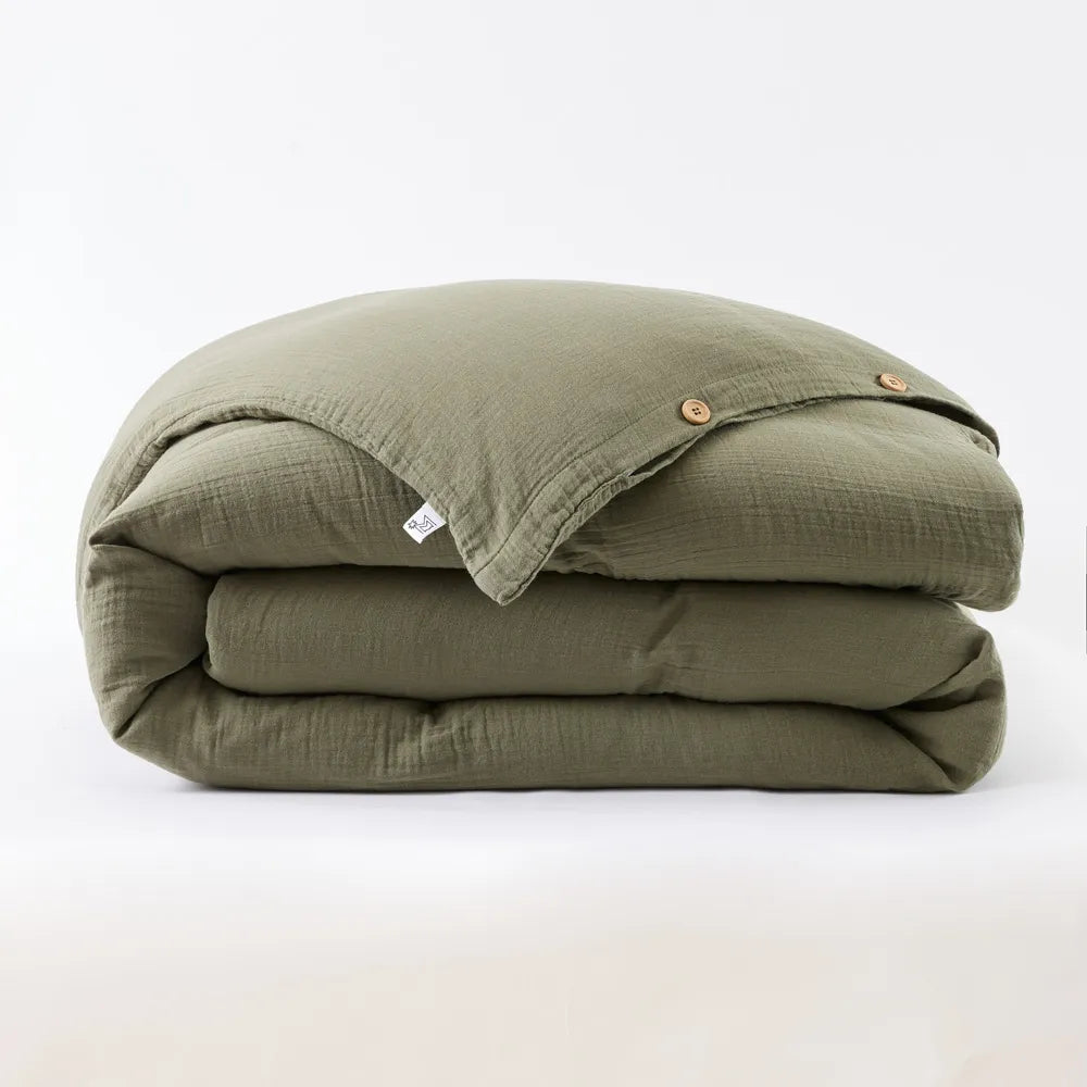 Housse de couette 240 x 220 cm Gaze de coton unie HAMPTON Spring