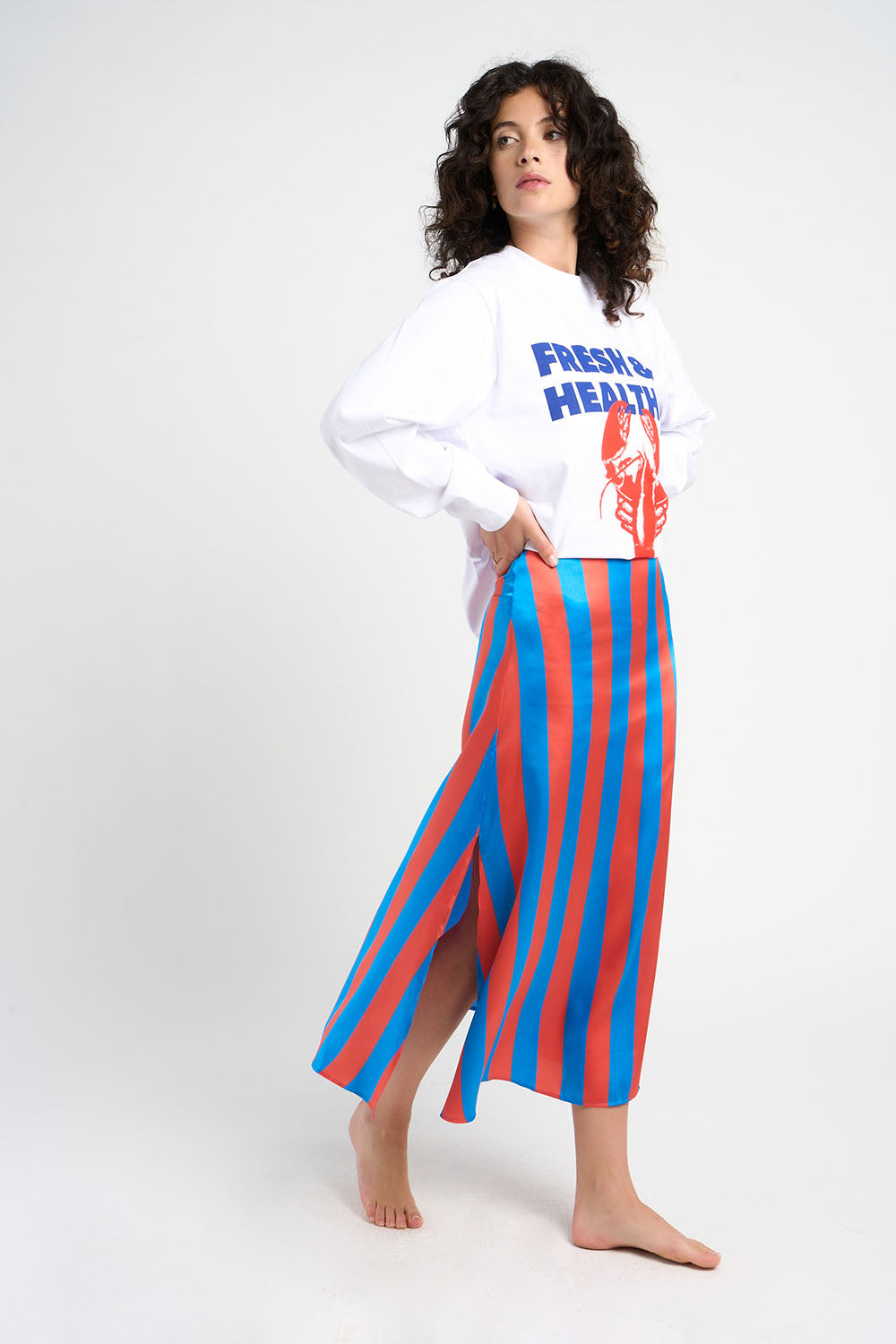 Jupe VICKY bleue et rouge