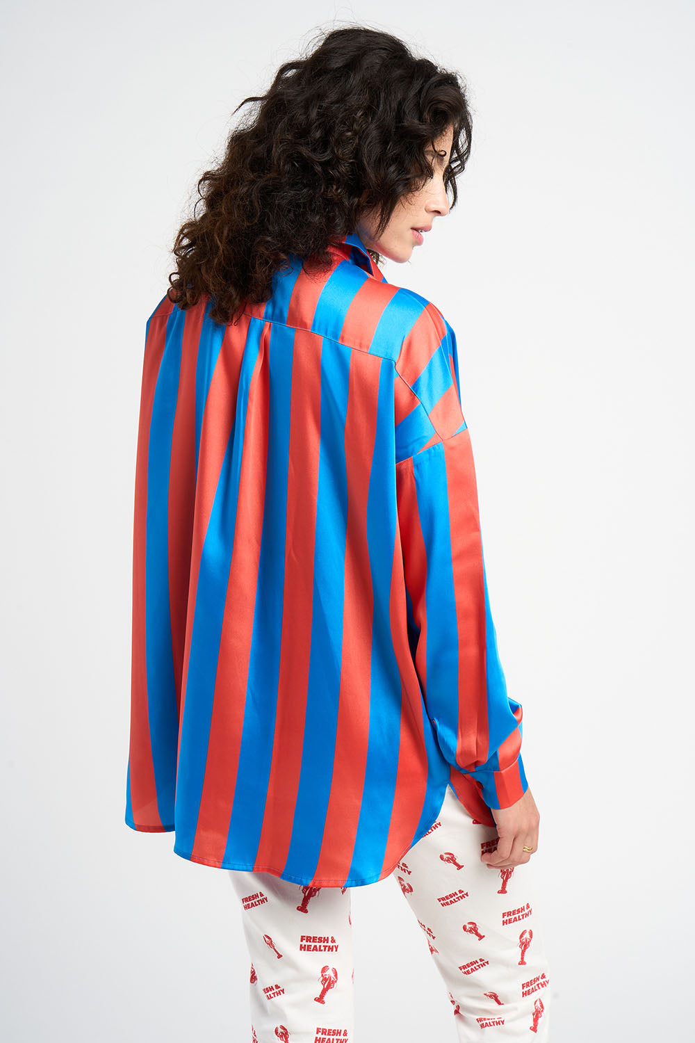 Chemise oversize Francesca Bleue et Rouge