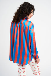 Chemise oversize Francesca Bleue et Rouge