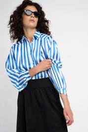 Chemise Carrie rayée blanche et bleue