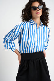 Chemise Carrie rayée blanche et bleue