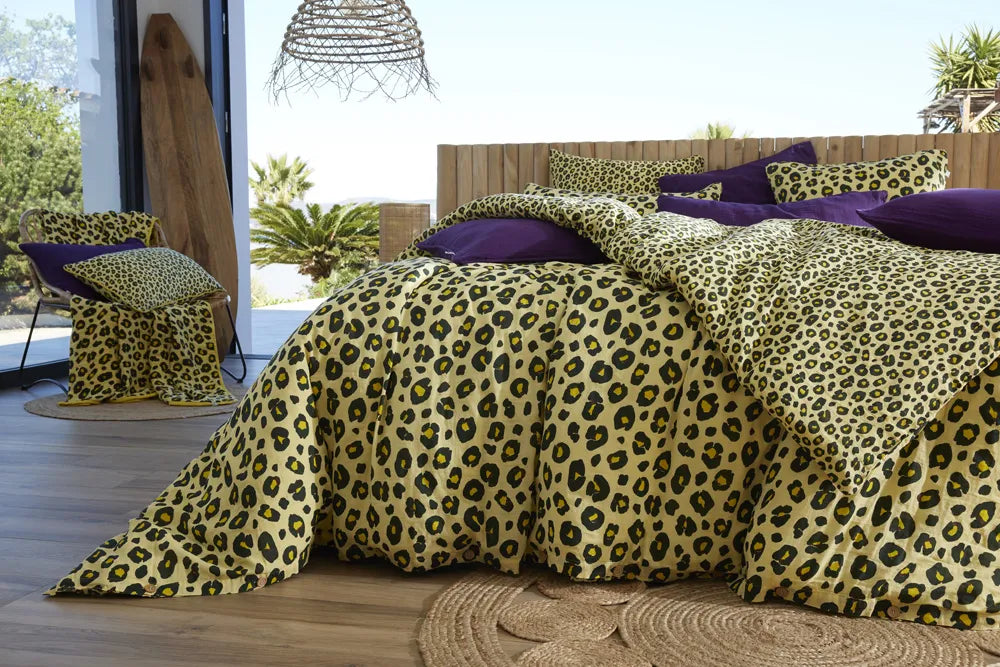Taie d'oreiller 50 x 70 cm Gaze de coton imprimée MONTAUK Jaune