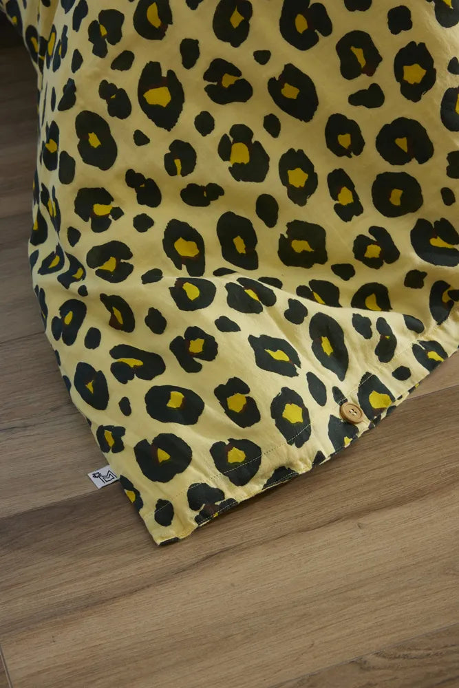 Housse de couette 260 x 240 cm Gaze de coton imprimée MONTAUK Jaune