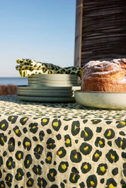 Nappe rectangle 150 x 250 cm Gaze de coton imprimée MONTAUK Jaune