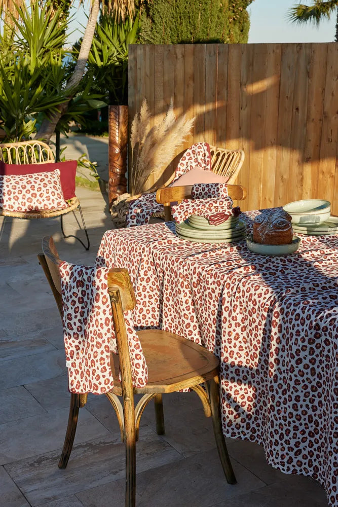 Lot de 2 essuie-mains 50 x 70 cm Gaze de coton imprimée MONTAUK Rose