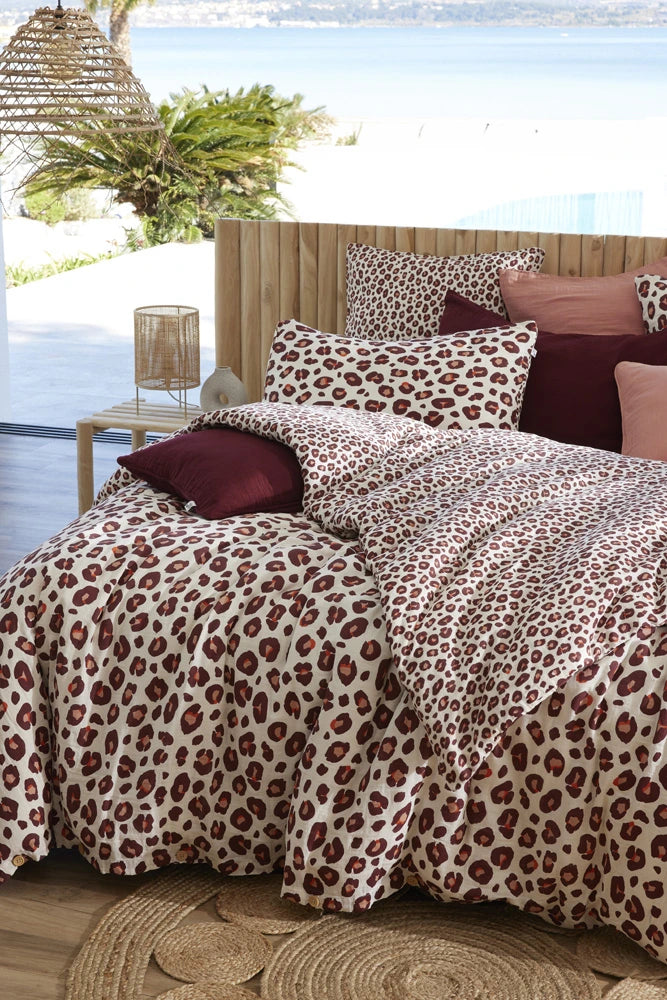 Taie d'oreiller 60 x 60 cm Gaze de coton imprimée MONTAUK Rose